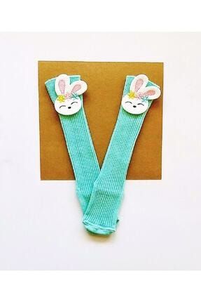 Tavşan Keçe Süslemeli Kız Bebek Diz Altı Çorap Bebek Dizaltı Çorapları ASAFST03
