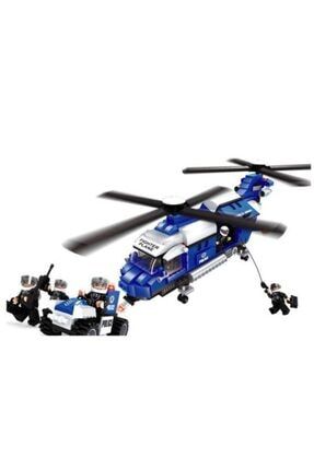 Lego 599 Parça Büyük Polis Helikopteri Eğitici Yapı Blok Oyuncağı all-leg002