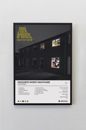 Arctic Monkeys Favourite... Albümü Siyah Çerçeveli Spotify Barkodlu Albüm Tablo ARCFWN00001