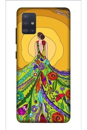 Galaxy A51 Kılıf Baskılı Çiçek Elbiseli Kız Desenli Zipax A++ Silikon - 8523 Samsung A51 Kılıf Zpx-Tek-002