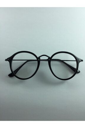 Unisex Oval Siyah Çerçeveli Gözlük modakizi-a1020