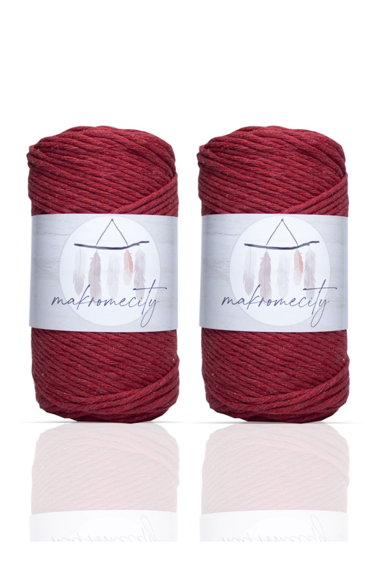 Makromecity-Premium Screwed Macrame Thread 3mm Single Twist Macrame Screwable Hobby Thread Set of 2 Red 1