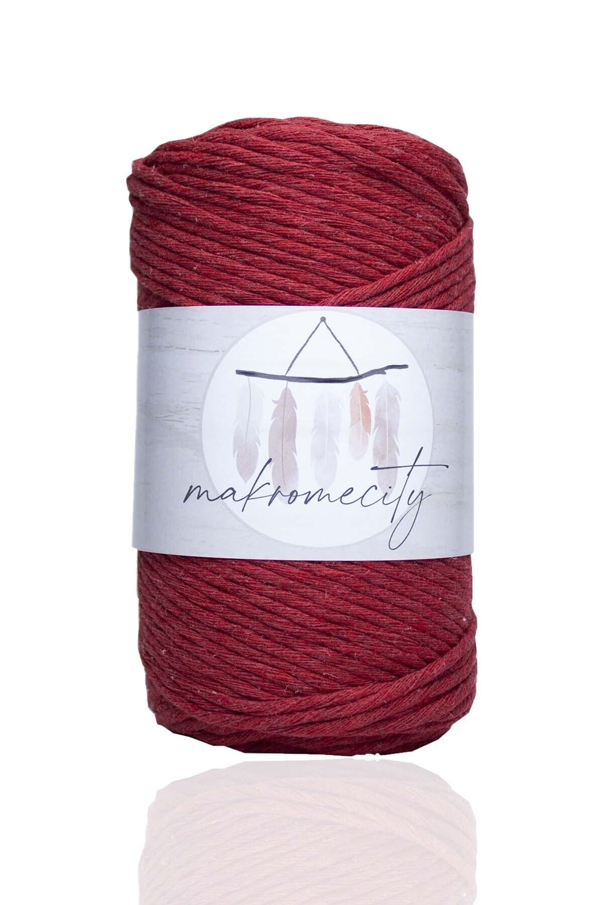 Makromecity-Premium Screwed Macrame Thread 3mm Single Twist Macrame Screwable Hobby Thread Set of 2 Red 2