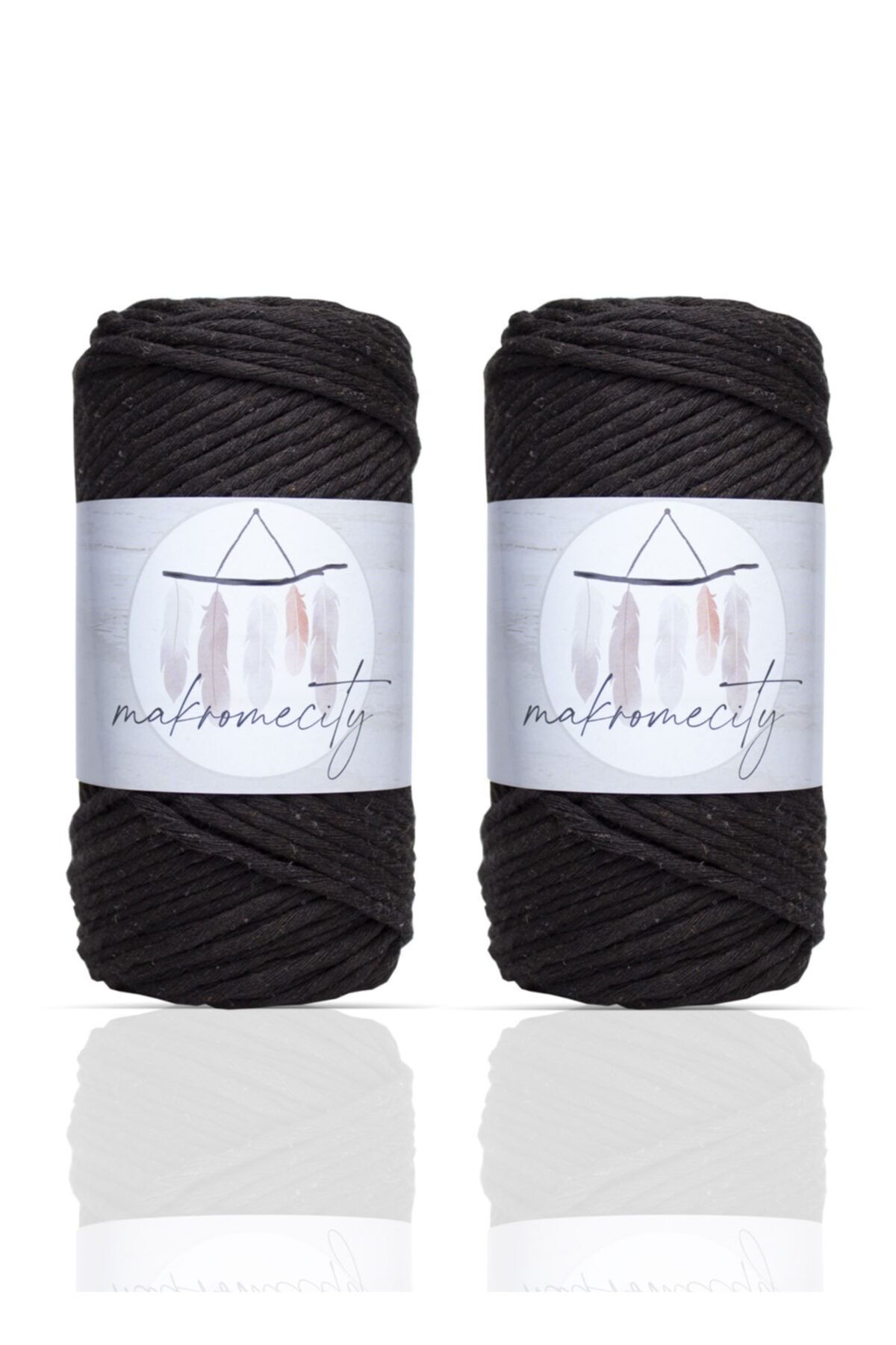 Makromecity-Premium Screwed Macrame Thread 3mm Single Twist Macrame Screwable Hobby Thread Set of 2 2 Pieces Bitter Brown 1