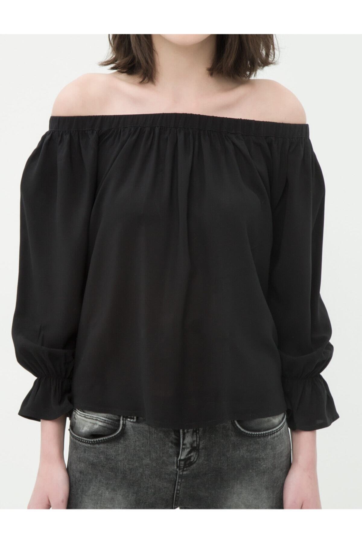 Koton-Women's Black Blouse 6YAL61739JW 2