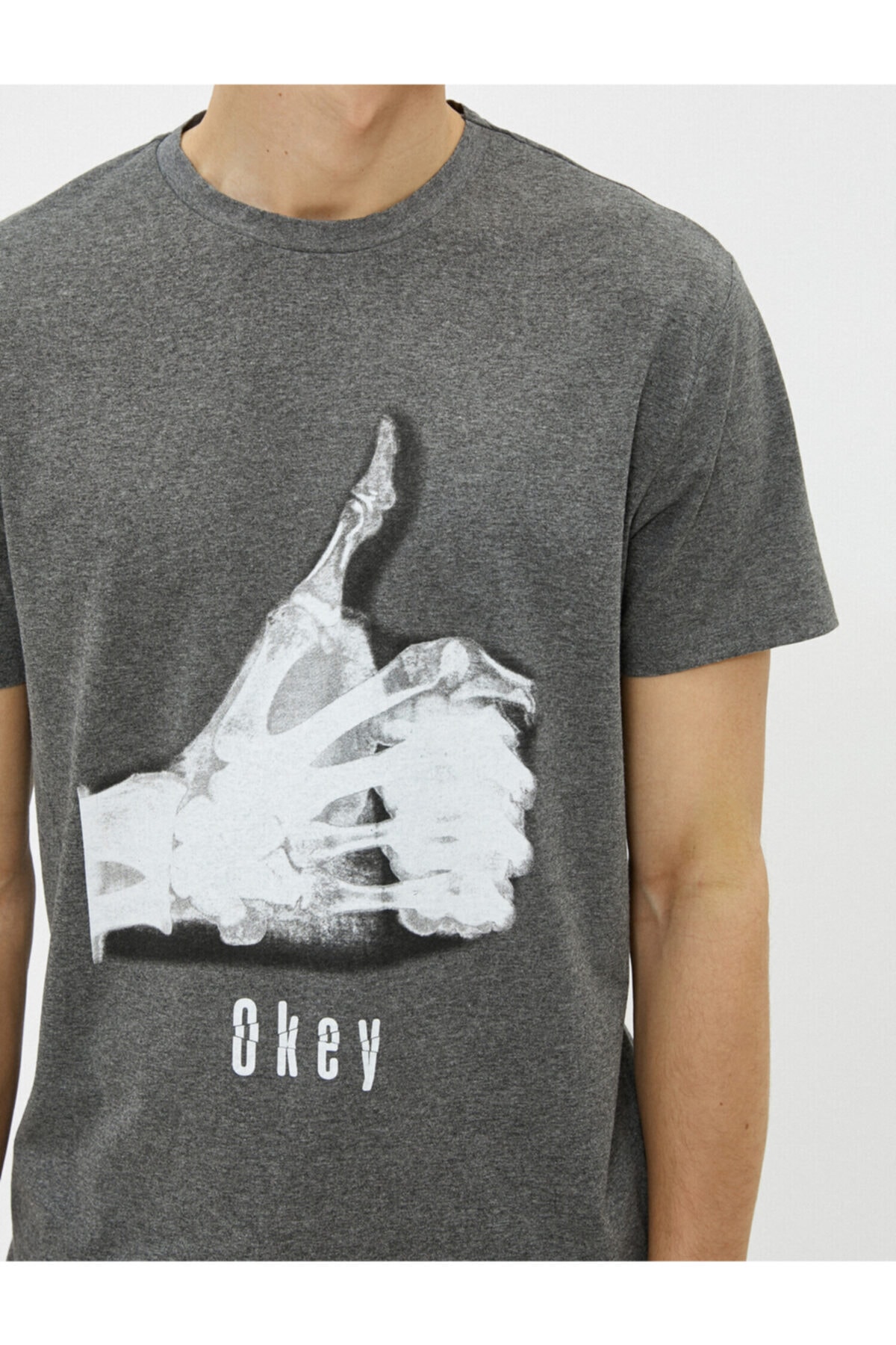 تیشرت مردانه خاکستری کوتون | 1YAM11767LK اورجینال - تصویر 5