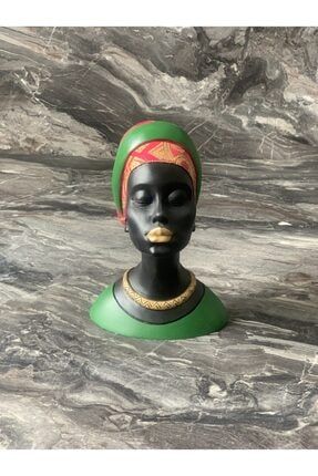 Gold Detaylı Dekoratif Afrikalı Kadın Büst SZ002