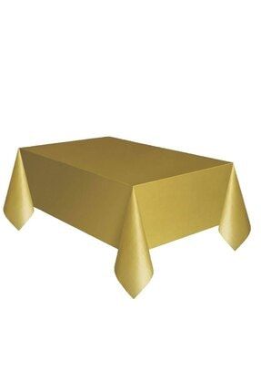 Gold Renk Kullan At 120x180 Cm Doğum Günü Partisi Için Düz Tek Kullanımlık Plastik Masa Örtüsü M1