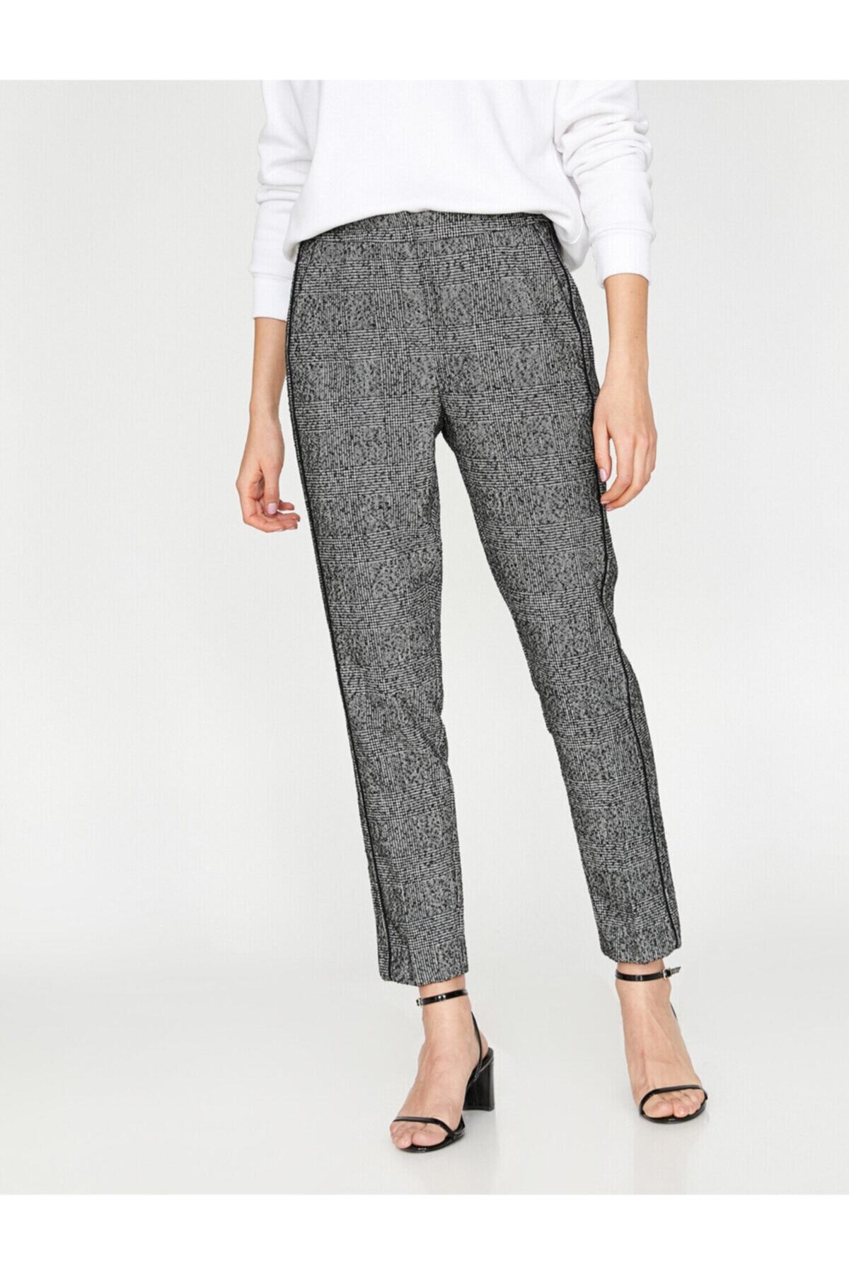 Koton-Women's Black Trousers 9YAK46517IW 4