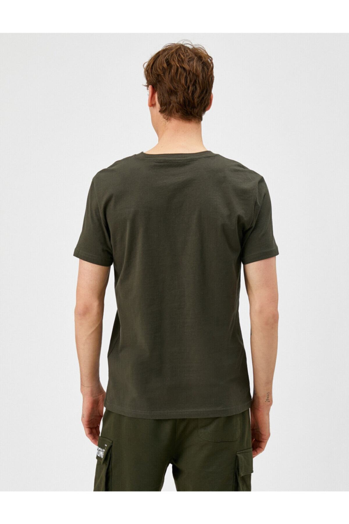 تیشرت مردانه سبز کوتون | 1YAM11761LK اورجینال - تصویر 4