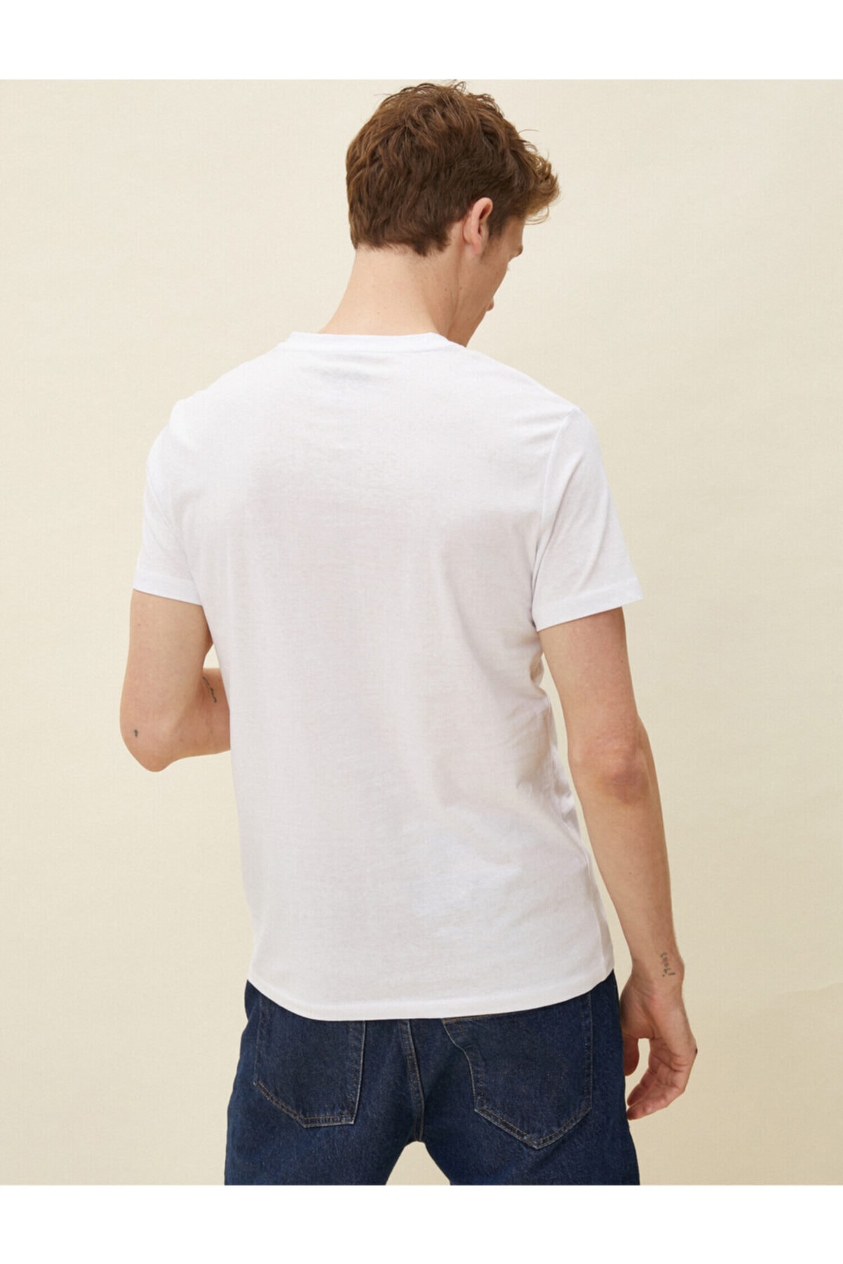 تیشرت مردانه سفید کوتون | 1YAM11671MK اورجینال - تصویر 4