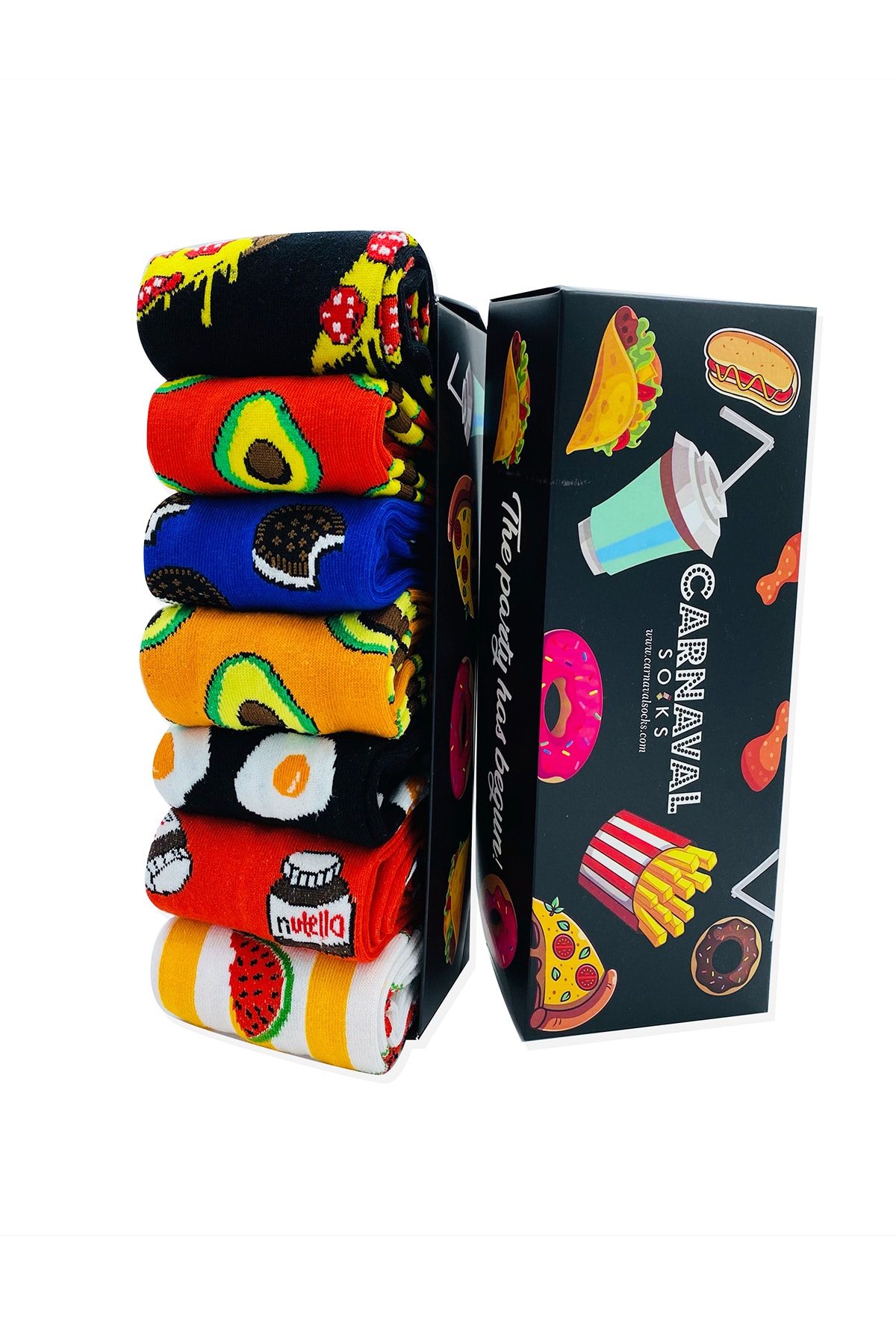 CARNAVAL SOCKS 7'li Carnaval Renkli Tasarım Çorap Set 1027