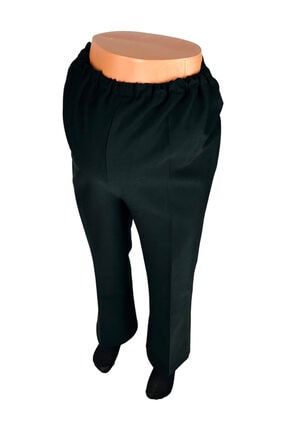 Boru Paça Düz Renk Rahat Kalıp Belden Lastik Ayarlı Siyah Hamile Pantolon HP012