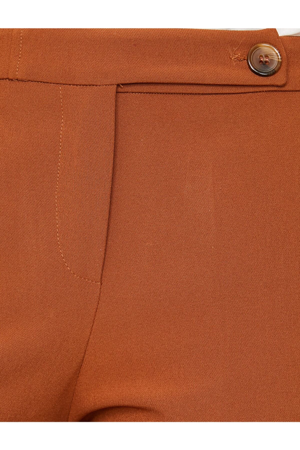 Koton-Pantaloni de damă, maro, cu talie normală, cu buzunare, cu croi subțire 9YAK42622UW 7