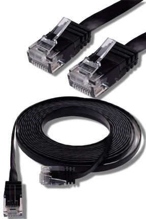 Siyah Cat6 Yassı Ethernet (network) Kablosu 15 Metre PAC.CAT6-2015