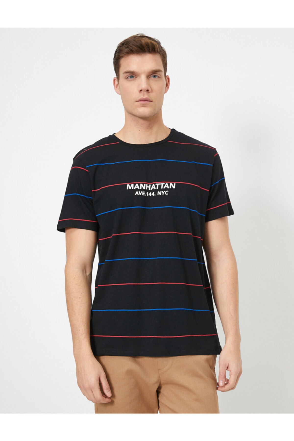 تیشرت مردانه مشکی کوتون | 0YAM14729OK اورجینال - تصویر 3