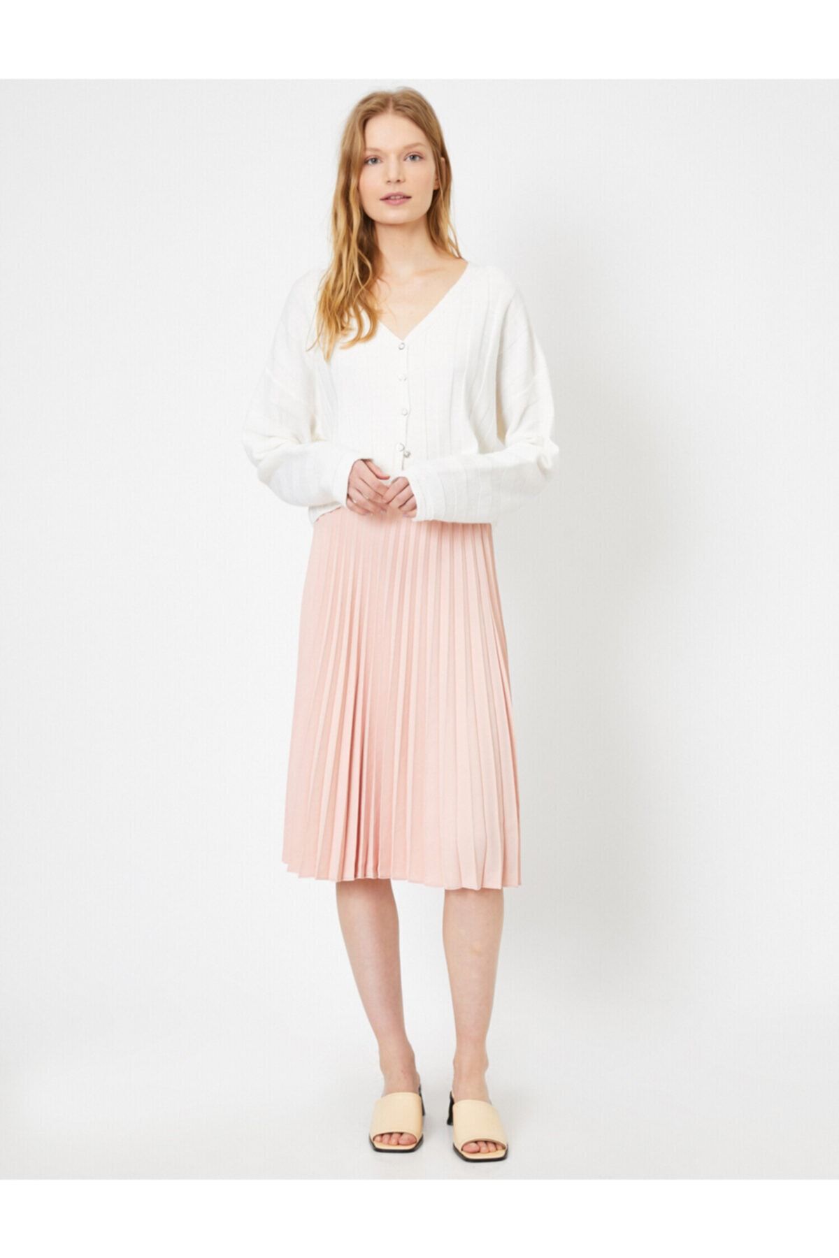 Pink chiffon midi skirt clearance