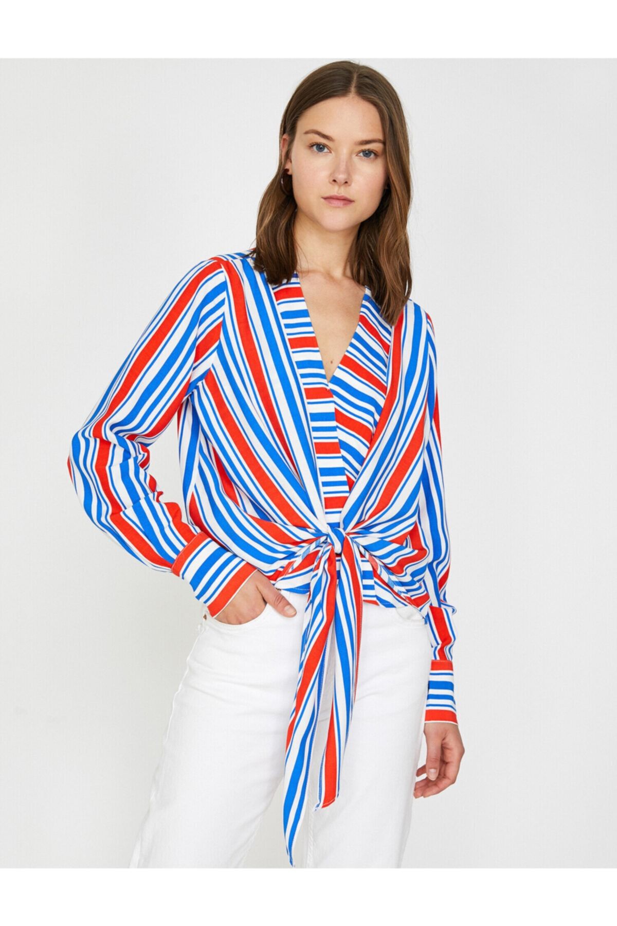 Koton Bluse Blau Regular Fit Fast ausverkauft