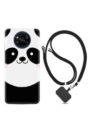 Xiaomi Poco X3 Pro Kılıf Silikon Ipli Boyun Askılı Desenli Sevimli Panda 1794 x3proplixxxfozel14