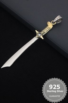 925 Ayar Gümüş Samuray Kılıcı Erkek Kolye Ucu zülfil20