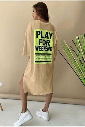 Mad Girls Bej Tunik Elbise MG1022