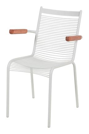 Melis Ahşap Kolçaklı Metal Sandalye Beyaz Mwwh000004