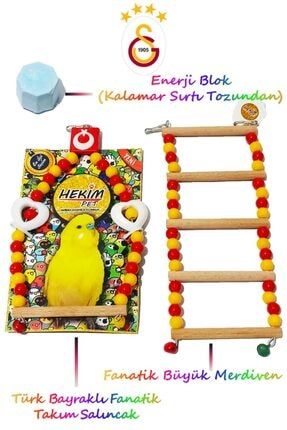 Fanatik Takım Galatasaray Salıncak+büyük Merdiven+ Enerji Blok Kuş Oyuncağı Seti GSBMGA