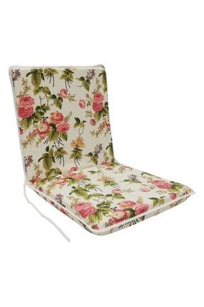 Sandalye Minderi 1 Adet Bağcıklı Bahçe Minderi Arkalıklı İngiliz Gülü Yıkanabilir PRA-5224954-3600