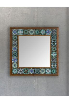 Masif Çerçeveli Mozaik Taş Ayna 43 Cm X 43 Cm (morocco-etnik Desen) AYN4040-097