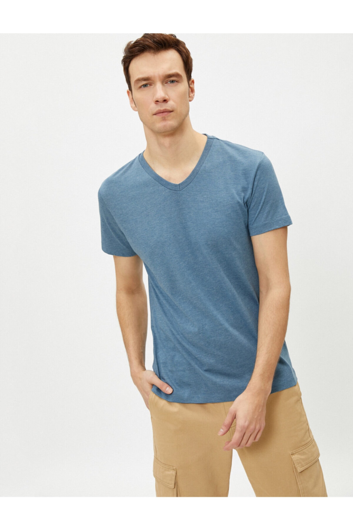 تیشرت مردانه آبی کوتون | 1YAM12324LK اورجینال - تصویر 2