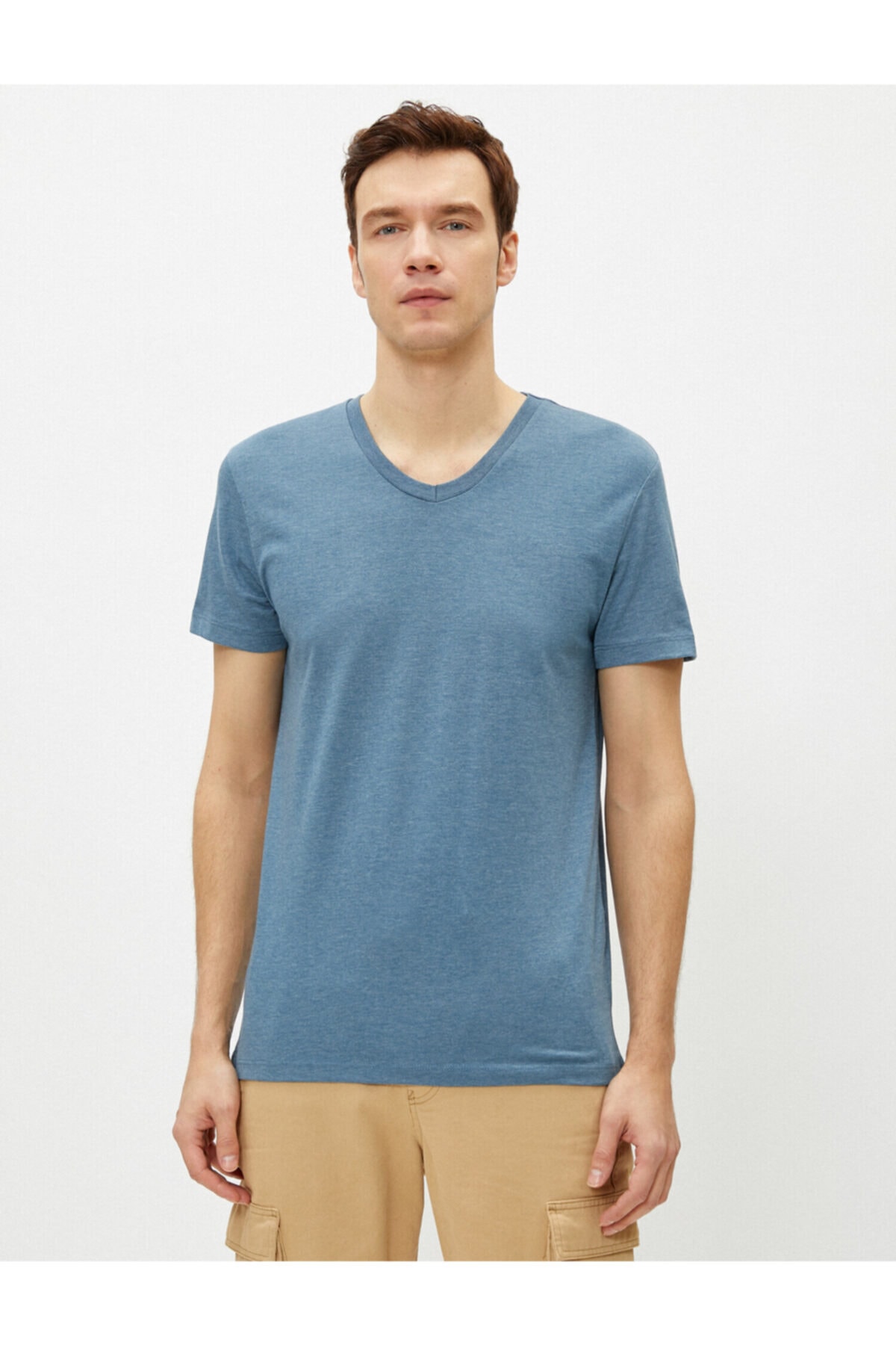تیشرت مردانه آبی کوتون | 1YAM12324LK اورجینال - تصویر 3