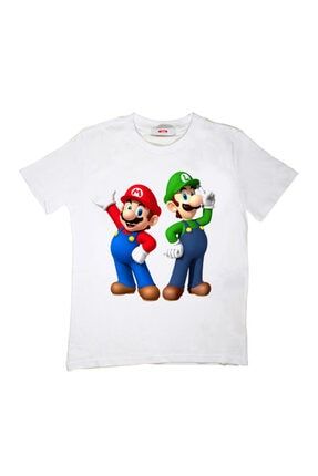 Mario And Luigi Çocuk Tişört Beyaz Unisex TTMAL01CTBU