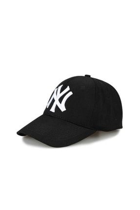Unisex Ny Nakışlı Siyah Beyaz Kep Şapka EIG-NCS1