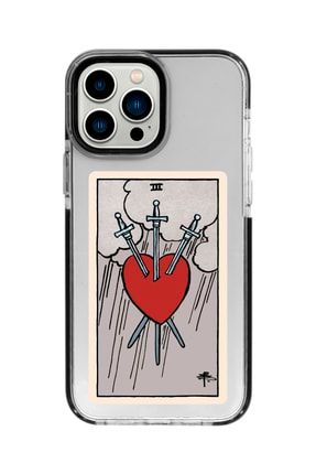 Iphone 13 Promax Siyah Kenarlı Anti Shock The Heart Desenli Telefon Kılıfı IP13PMANTI-137
