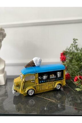 Hediyelik Biblo Antika Görünümlü Dondurma Arabası Ofis Dekoru Dekoratif Hediye Eda