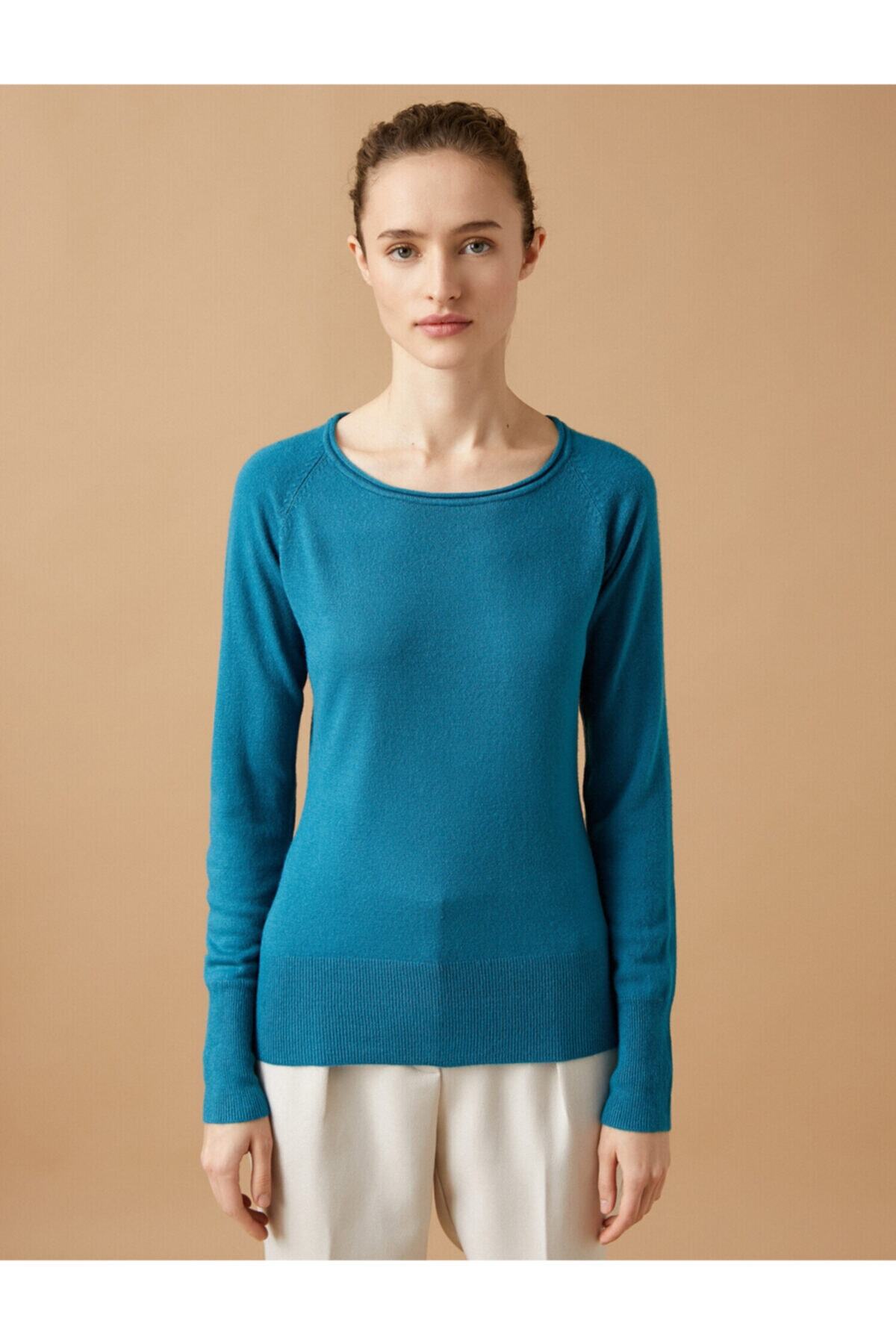 Koton-Hollow Collar Knitwear Sweater 3