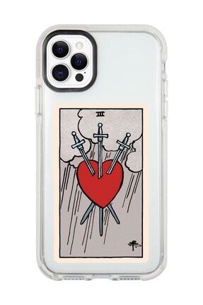 Iphone 11 Pro Beyaz Kenarlı Anti Shock The Heart Desenli Telefon Kılıfı IP11PANTI-137