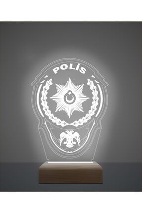 Polis Logo Dekoratif Hediye Pleksiglas 16 Renk 3d Gece Lambası 3DD-29