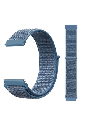 C4u C1 Akıllı Saat Uyumlu Dokuma Saat Kordonu Mavi (SAAT DEĞİLDİR) 22mm012
