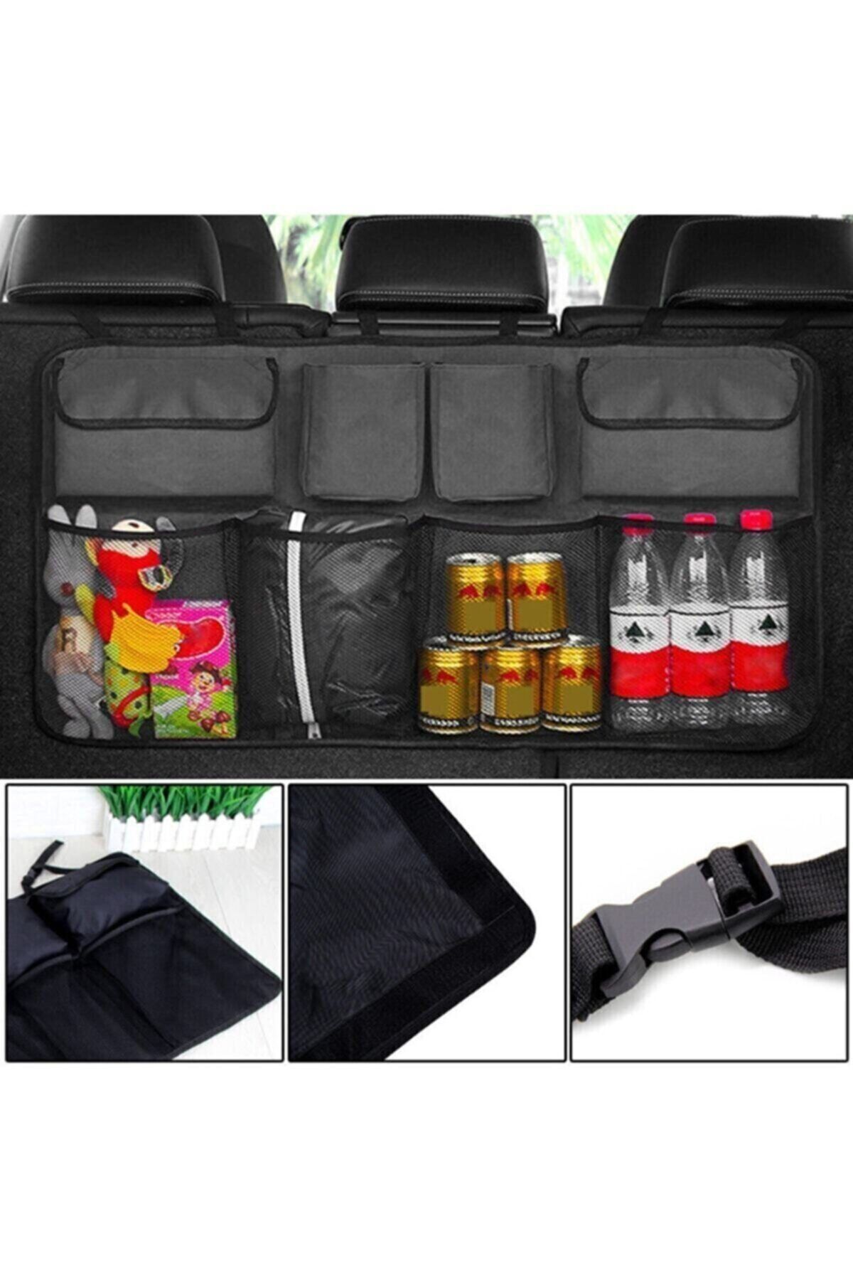 Auto Car Back Seat Storage Organizer Bag with Mesh Pocket Trunk