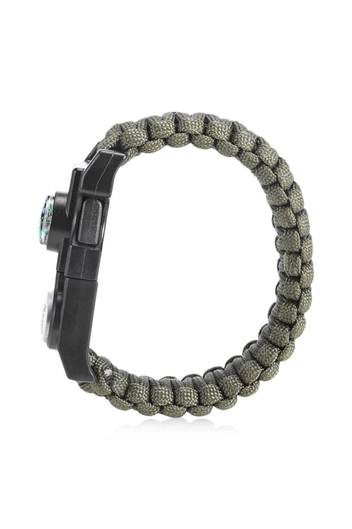 FORMULA X 19'u 1 Arada Led Işıklı Survival Paracord Bileklik Siyah CR8969