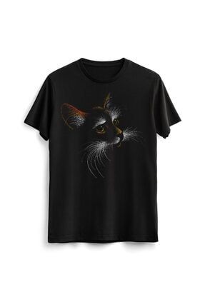 Unisex Erkek Kadın Wild Cat Kedi Tasarım Tişört Tshirt T-shirt 00329