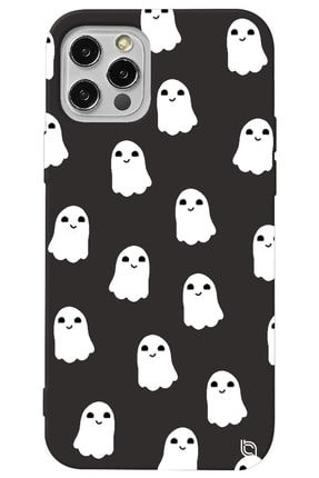 Iphone 12 Pro Max Siyah Renkli Ghost Tasarım Silikon Telefon Kılıfı ghost_176