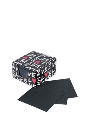Siyah Küp Bloknot 140gr. 8x8cm (LOVE DESENLİ) 0022