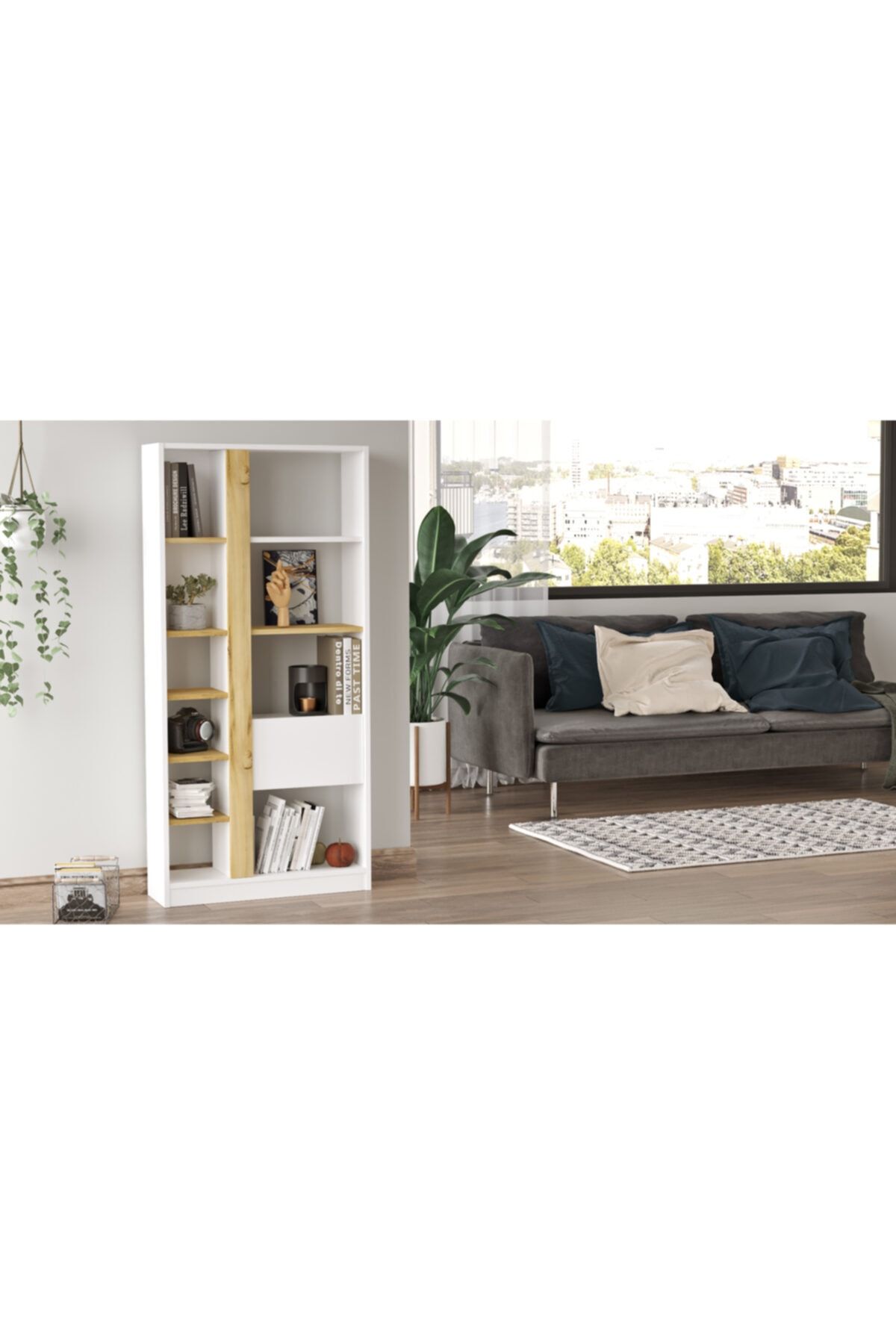 Yurudesign Luvio Kitaplık Kapaklı 160cm Keçe-beyaz Lv21-wk AN8320