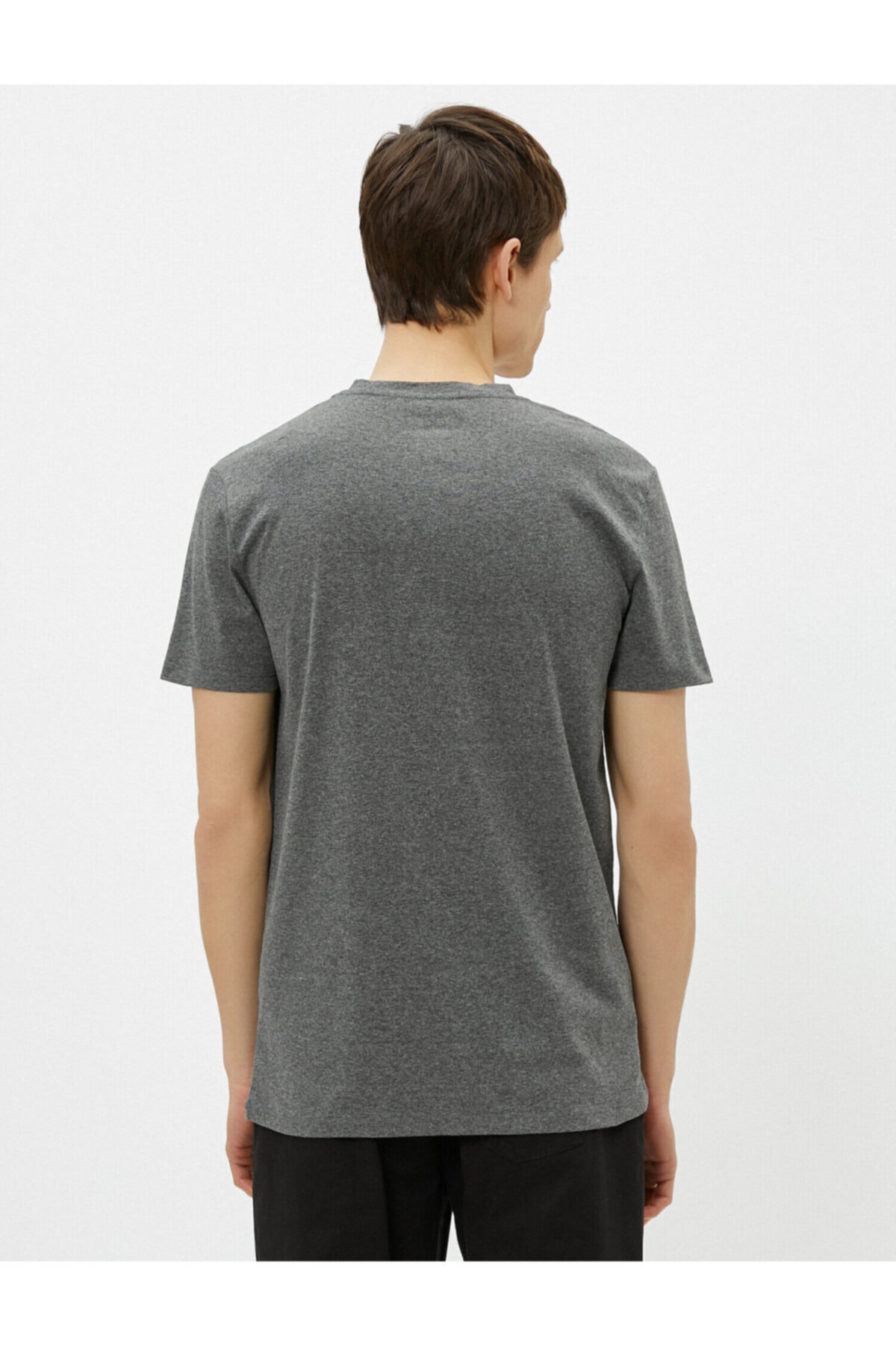تیشرت مردانه خاکستری کوتون | 1YAM11767LK اورجینال - تصویر 4