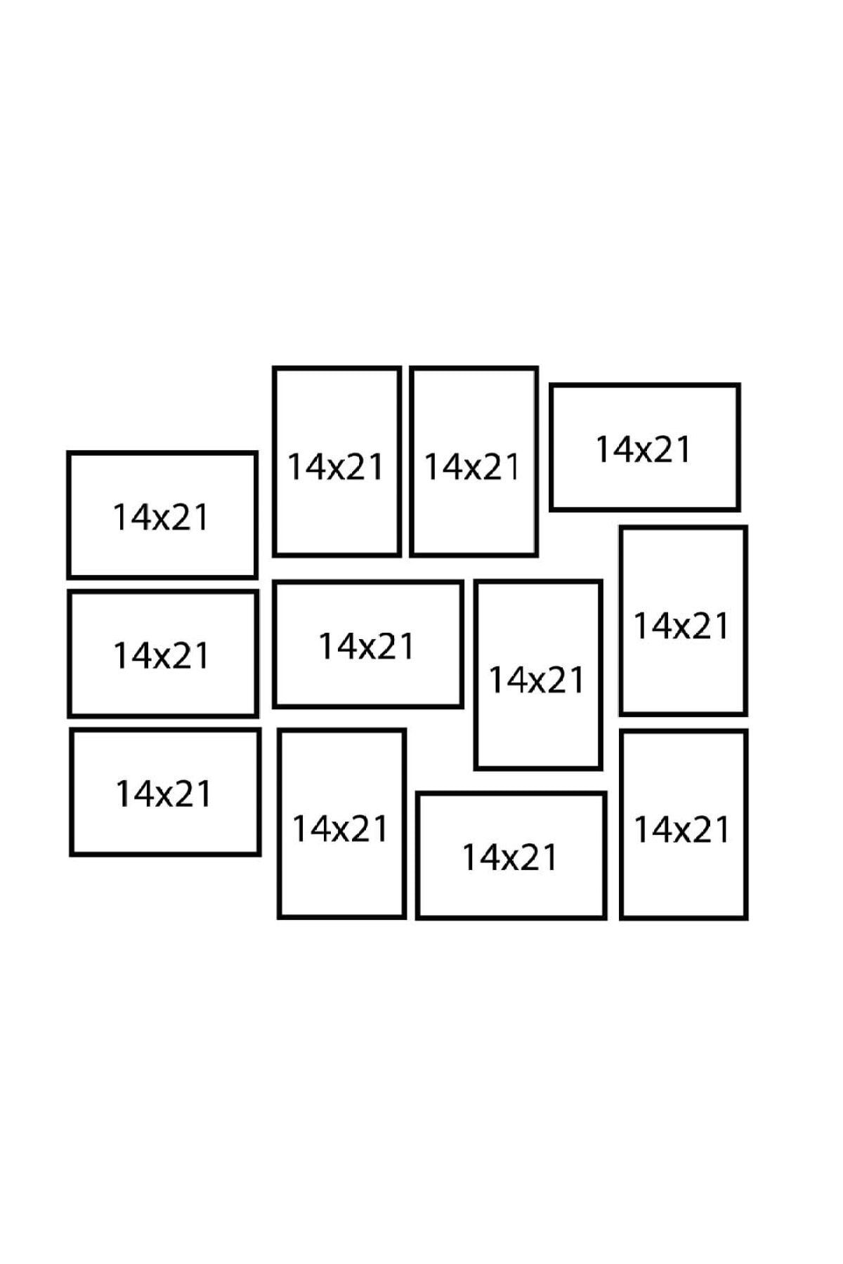 12 Parça Çerçeve Görünümlü Mdf Tablo Set
