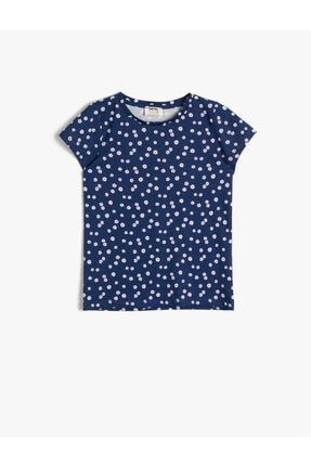 Kız Çocuk Lacivert Desenli T-Shirt 0YKG17151OK