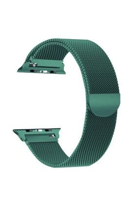 Watch Uyumlu Metal Kordon Manyetik Iwatch Seri 7 - 6 - Se - 5 - 4 - 3 - 2 - 1 38mm 40mm 41mm - Yeşil Apple Metal