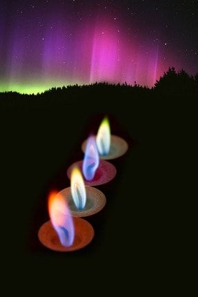 Kuzey Işıkları Aurora Renklerinde Yanan Tealight Mum | Renkli Yanan Tealight Mum - 6 Adet TRT21121000001